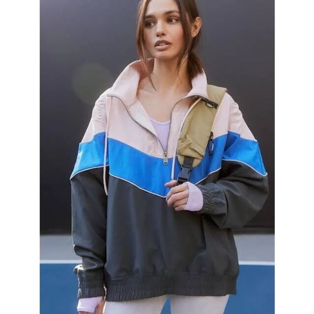 Free People Movement Walk The Line Colorblock Pullover - Picture 2 of 7